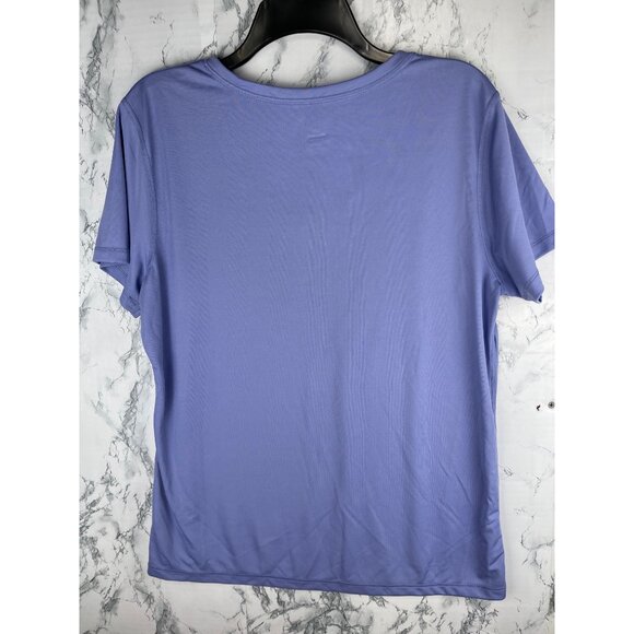 Athletic Works Womens Large (12-14) DriWorks V-Neck Tee Purple - Picture 2 of 10